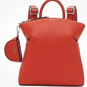 Calvin Klein Women's Cypress 2 in 1 Top Zip Backpack, One Size, Spicy Orange